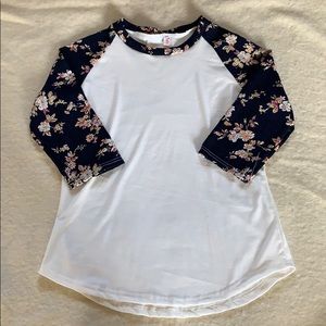 Floral baseball tee